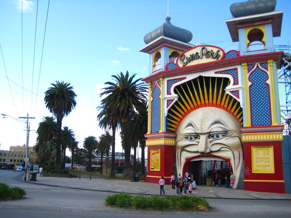 Luna Park entrance in Melbourne