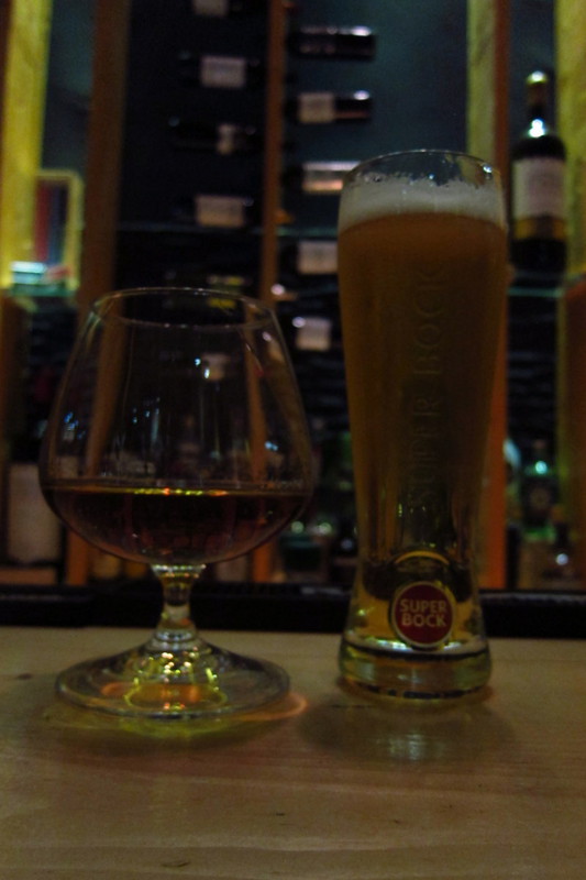 Portuguese brandy and  Portuguese beer