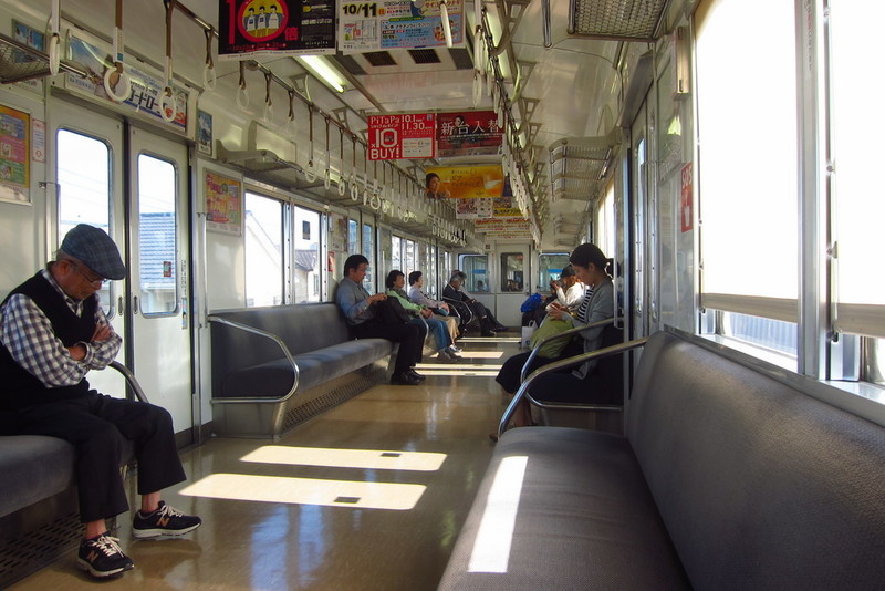 Sleepy airport train from KIX to Osaka Namba