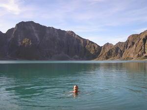 Me swimming in crater lake
