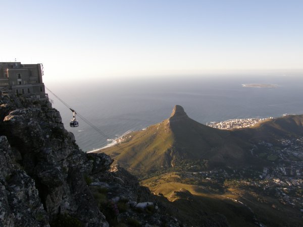 The cable car up table mountain