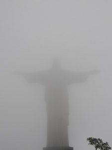 Statue of Christ on the misty Cocovado