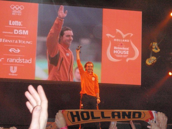 Dutch Athlete being presented to the orange masses