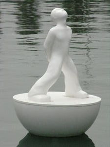 A random sculpture in the harbor
