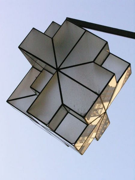 This is one of many lights that line the main street.