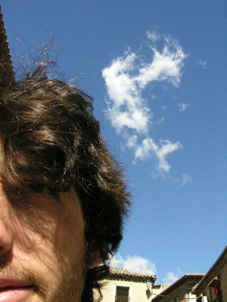 There´s me with my head in the clouds and my long hair.