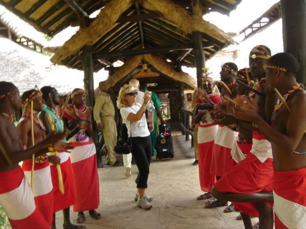 Samburu greeting at the lodge