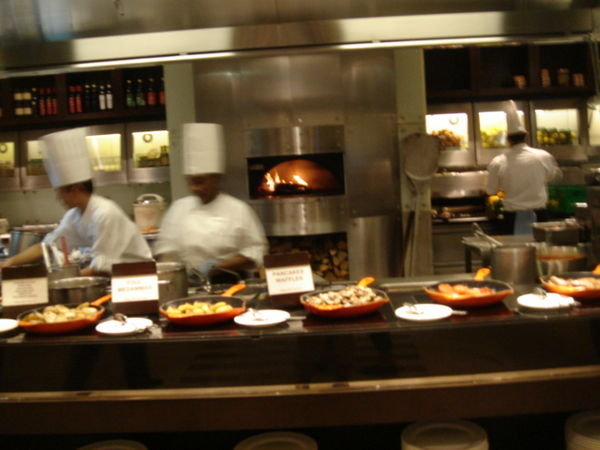 Chefs at Hyatt's open kitchen