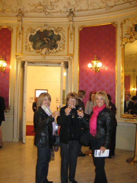 Sipping champagne at the Opera