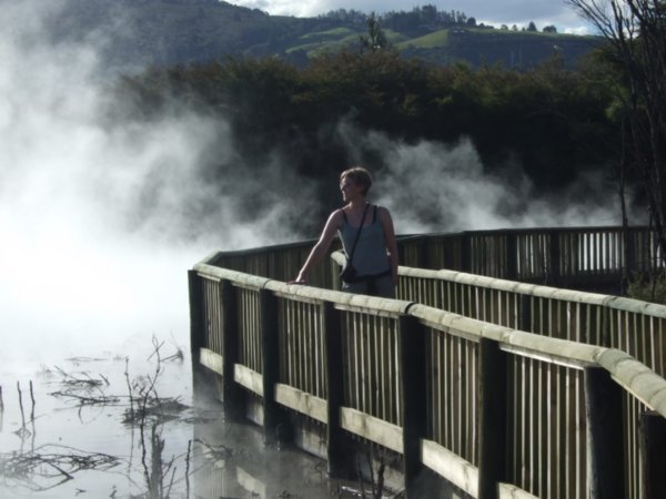 Me on the bridge - same area in Rotorua