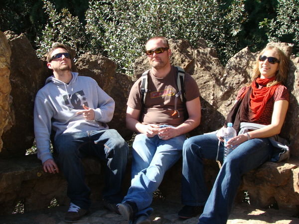 Enjoying the sun in Parc Guell