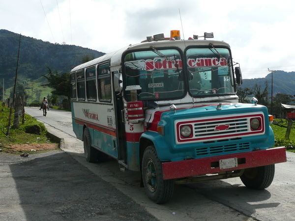 Notre bus de retour vers Popayan