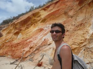 les roches de sable a cote de Fraser Island
