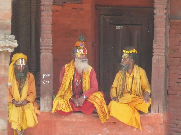 Les hommes sacres a Durban Square a Kathmandu