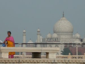 La vue sur le Taj Mahal du Fort Rouge