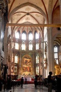 In the apse of I Frari, beyond the root screen