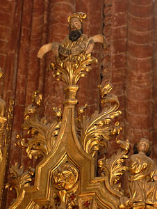 Ornate detail on triptych