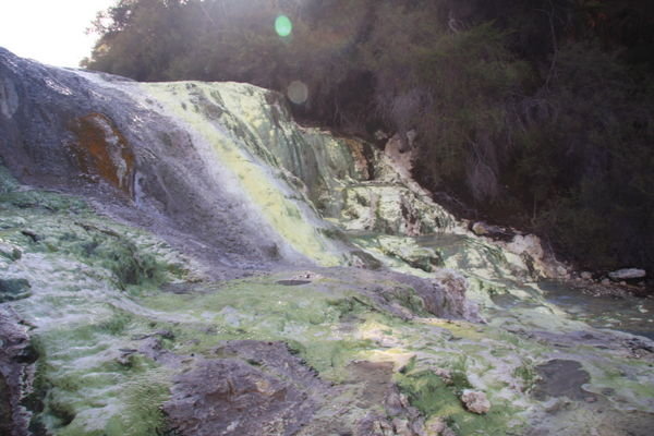 Thermal waterfall with mineral colouration