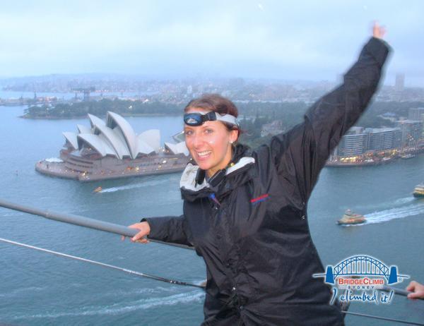 me at the top of the sydney harbour bridge!