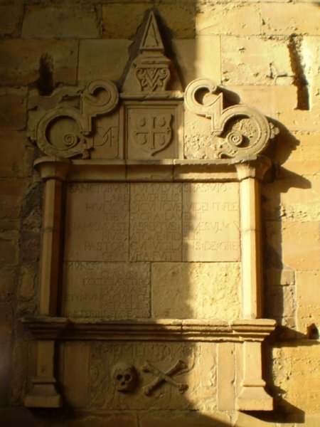 Memorial plaque in the abbey