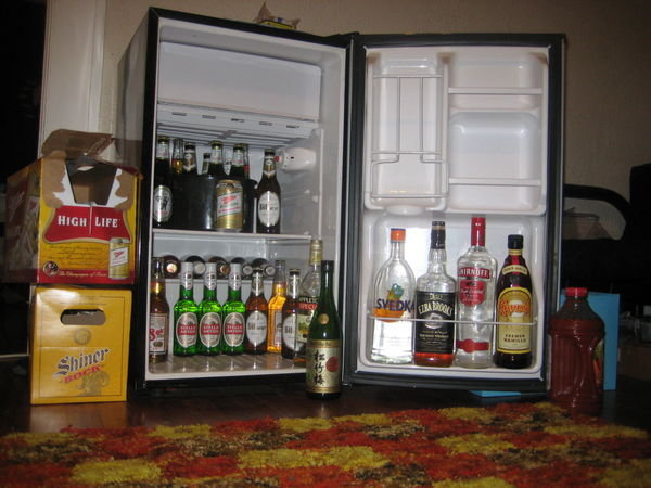 Well stocked beer fridge