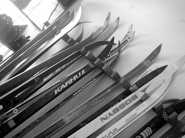 this is a rack of skis