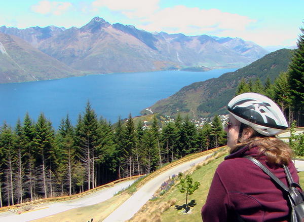 Sarah, the luge and a great skyline
