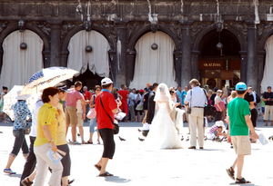 Marriage ceremony inside Saint Mark's Square