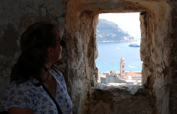Sarah looking out over the old city port