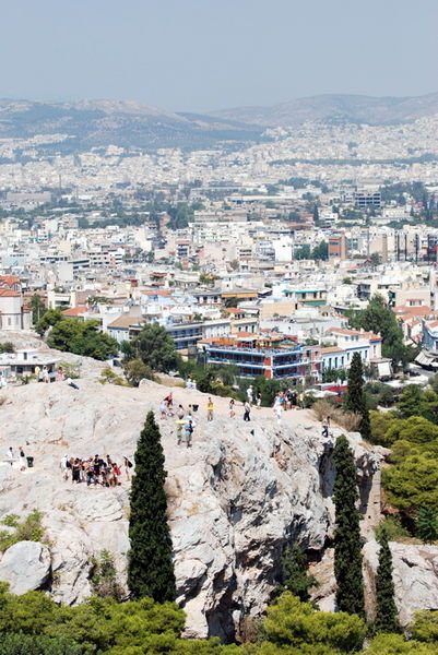 Looking out over Athens