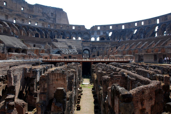 Roman Colosseum and underground passageways