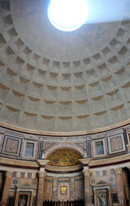 The Pantheon showing the coffered ceilings and oculus