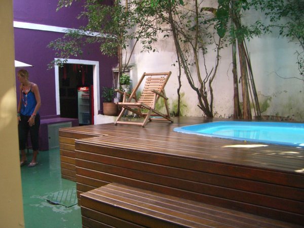 pool at the hostel courtyard
