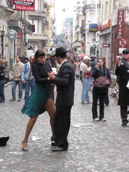 Tango dancing in San Telmo