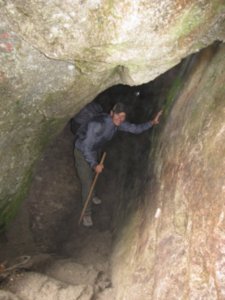 Dale going through the Inca Tunnel