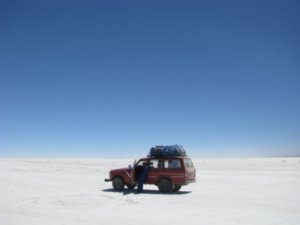 Our car on the Salt Flat