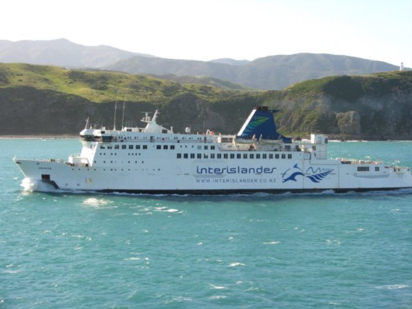 Ferry going the other way across the strait