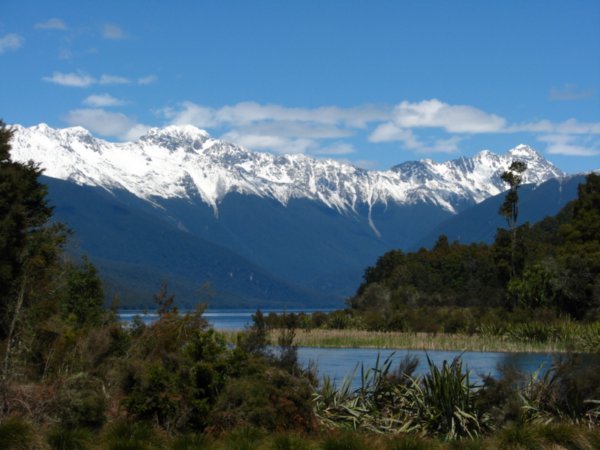 Southern Alps behind Lake Rotorua