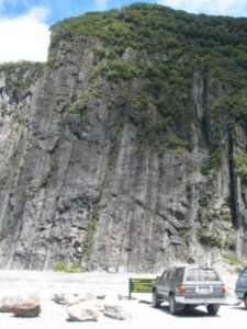 Cliffs by Fox Glacier