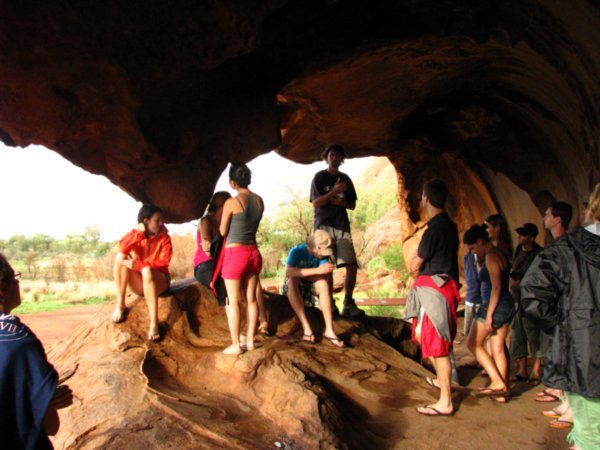 Group shot inside Uluru cave