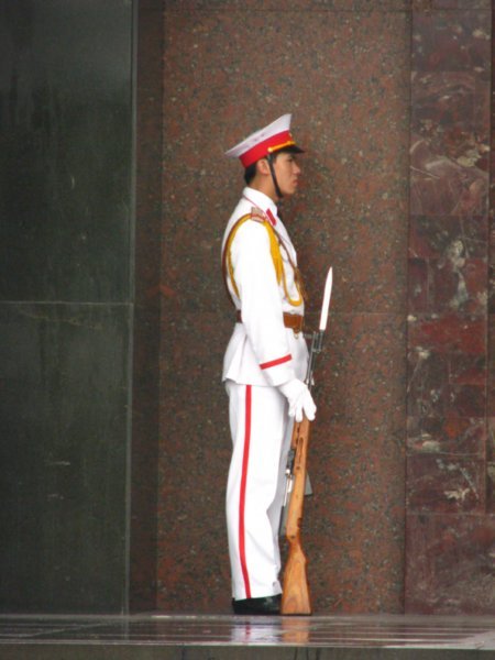 Guard outside Ho Chi Minh Mausoleum