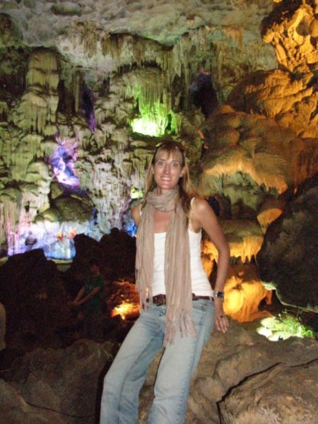 Sophie in Thien Cung Cave 