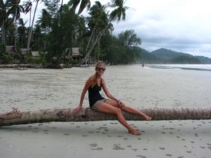 Sophie on a beach in Ko Chang