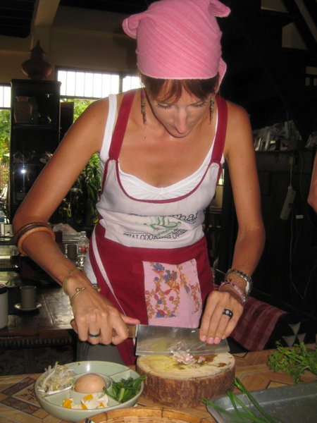 Sophie cooking