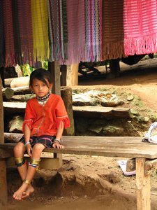 Young Karen child selling souvenirs