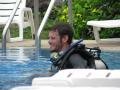 Dale in pool on first day of PADI