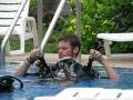 Dale in pool on first day of Padi