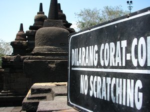 No scratching Borobudur!