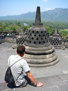 Dale on the top of Borobudur