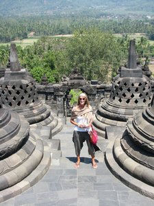 Sophie on the top of Borobudur